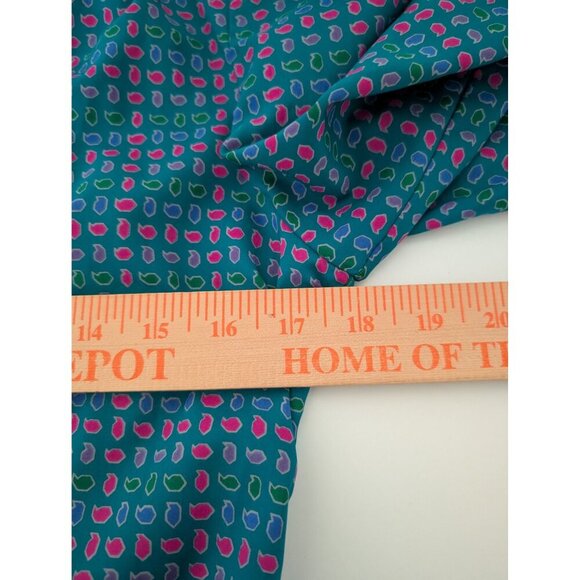 Vintage 80s Talbots Secretary Dress Womens Size 8 Blue Union Made Long Sleeve - Picture 13 of 16